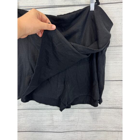 Old Navy Plus Size Black Linen Blend Faux Wrap Skort Size 3X - Picture 4 of 6